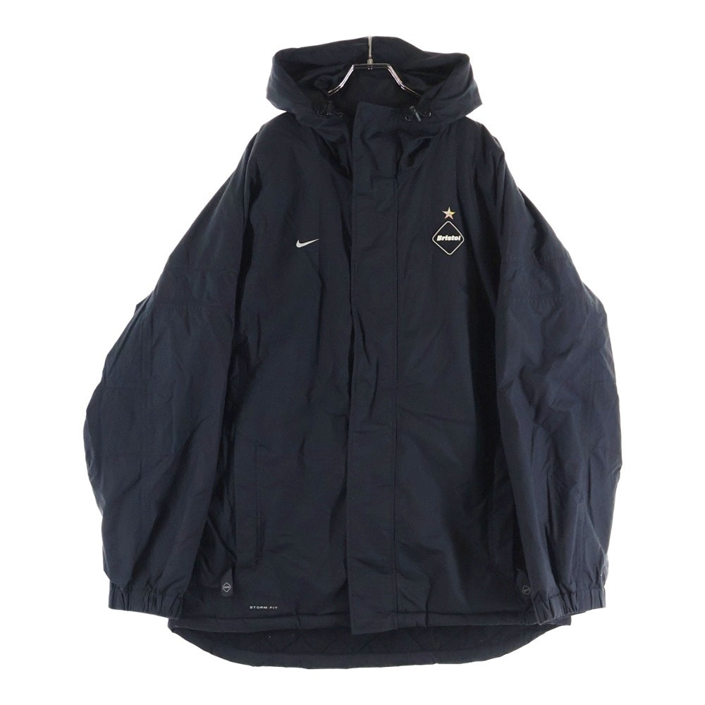 NIKE(ナイキ) ×F.C.R.B. エフシーアールビー 胸ロゴデザイン フーデッド ジップアップ ナイロンジャケット ブラック F1 SNI