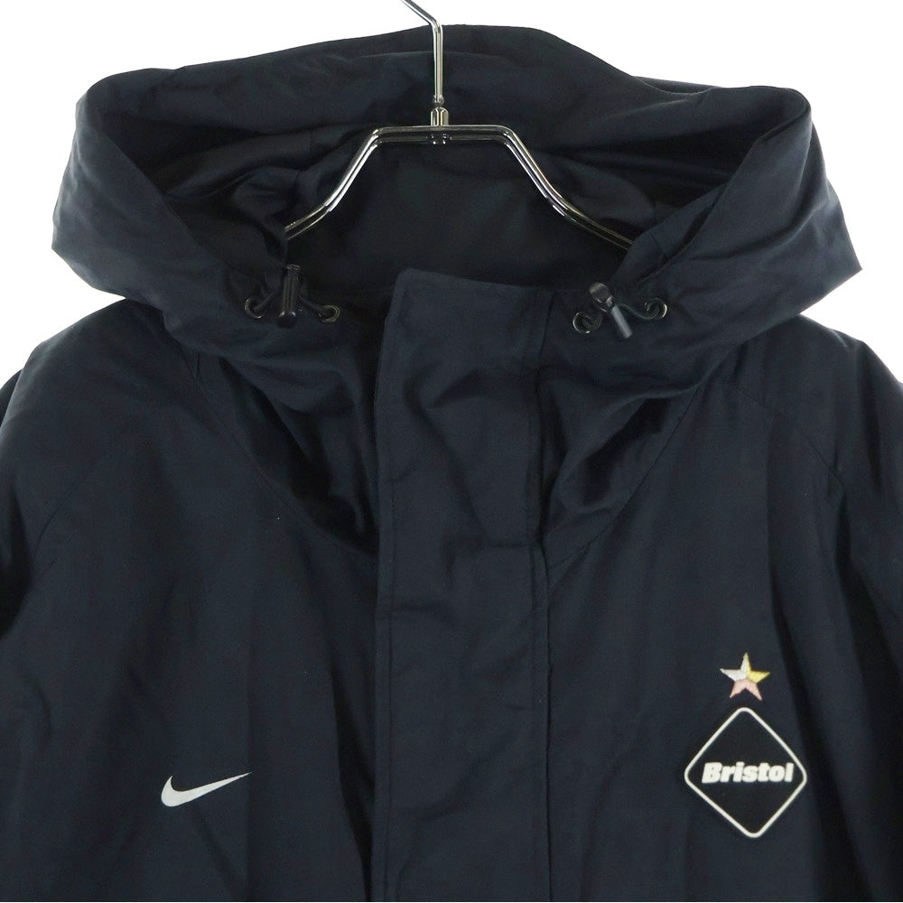 NIKE(ナイキ) ×F.C.R.B. エフシーアールビー 胸ロゴデザイン フーデッド ジップアップ ナイロンジャケット ブラック F1 SNI