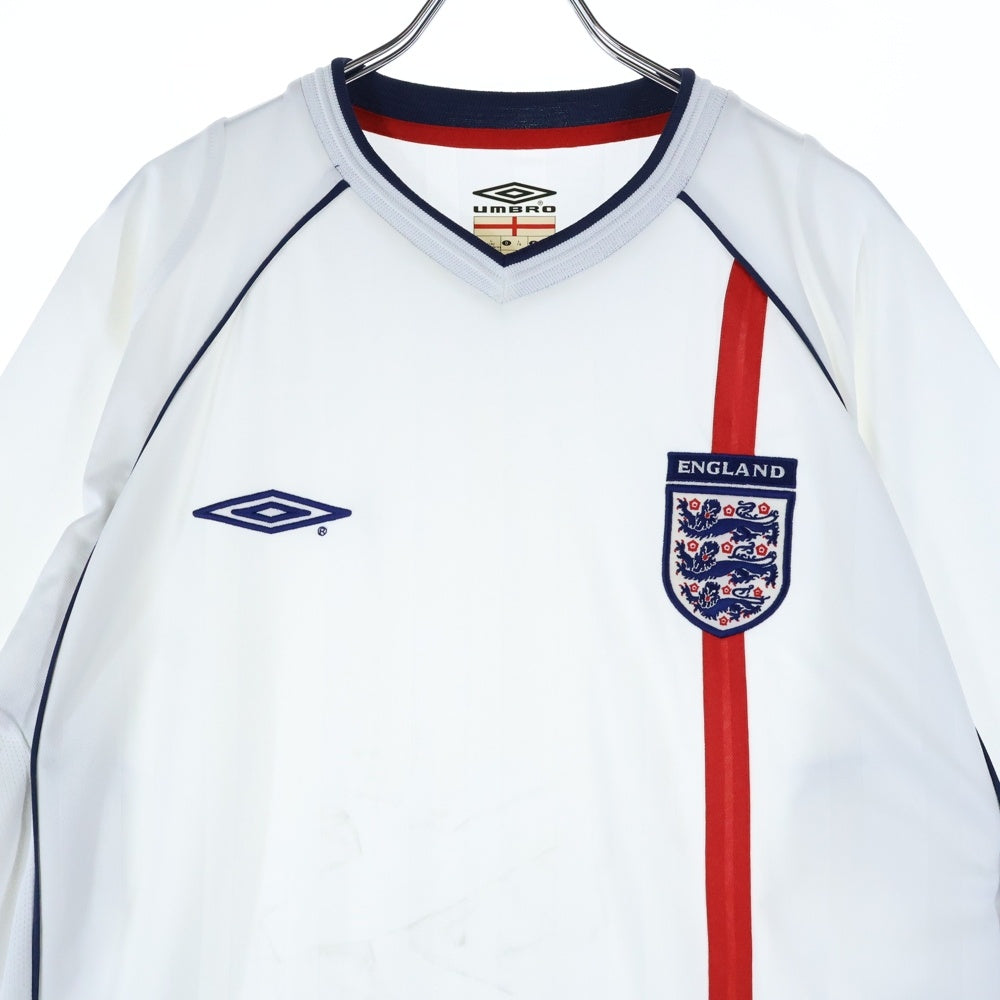 UMBRO(アンブロ) フロントロゴデザイン サイドメッシュ切り替え 半袖ゲームシャツ ホワイト