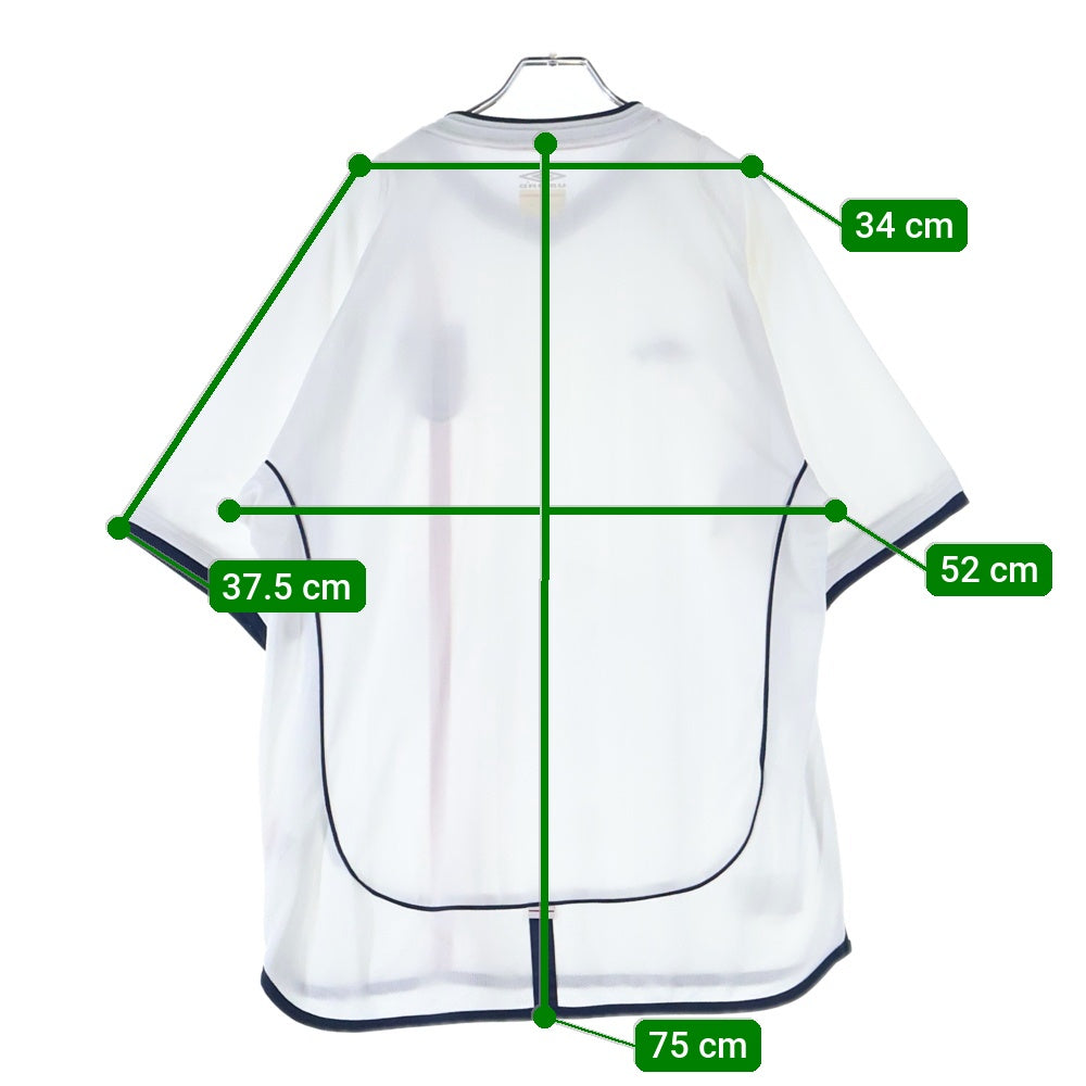 UMBRO(アンブロ) フロントロゴデザイン サイドメッシュ切り替え 半袖ゲームシャツ ホワイト