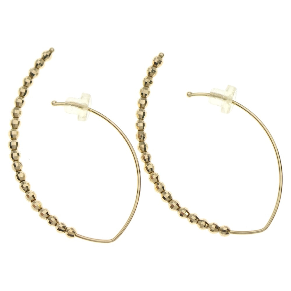 MIZUKI(ミズキ) 14KYG バナナフープ カットビーズ ピアス イエローゴールド レディース