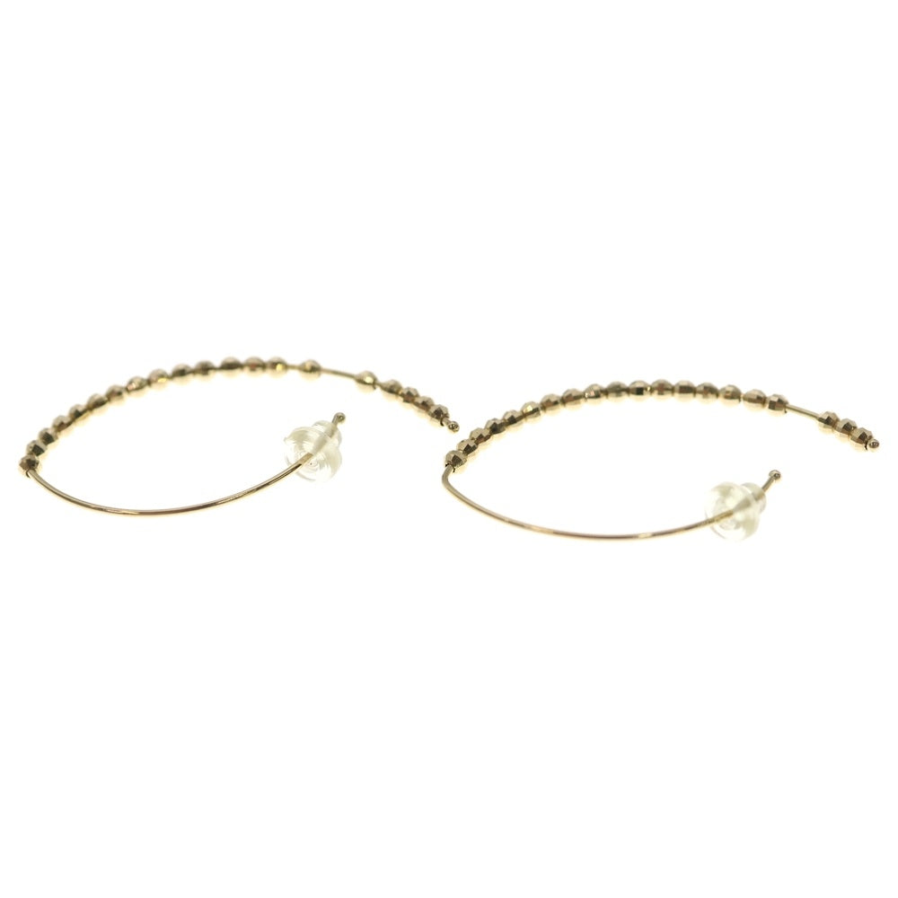 MIZUKI(ミズキ) 14KYG バナナフープ カットビーズ ピアス イエローゴールド レディース