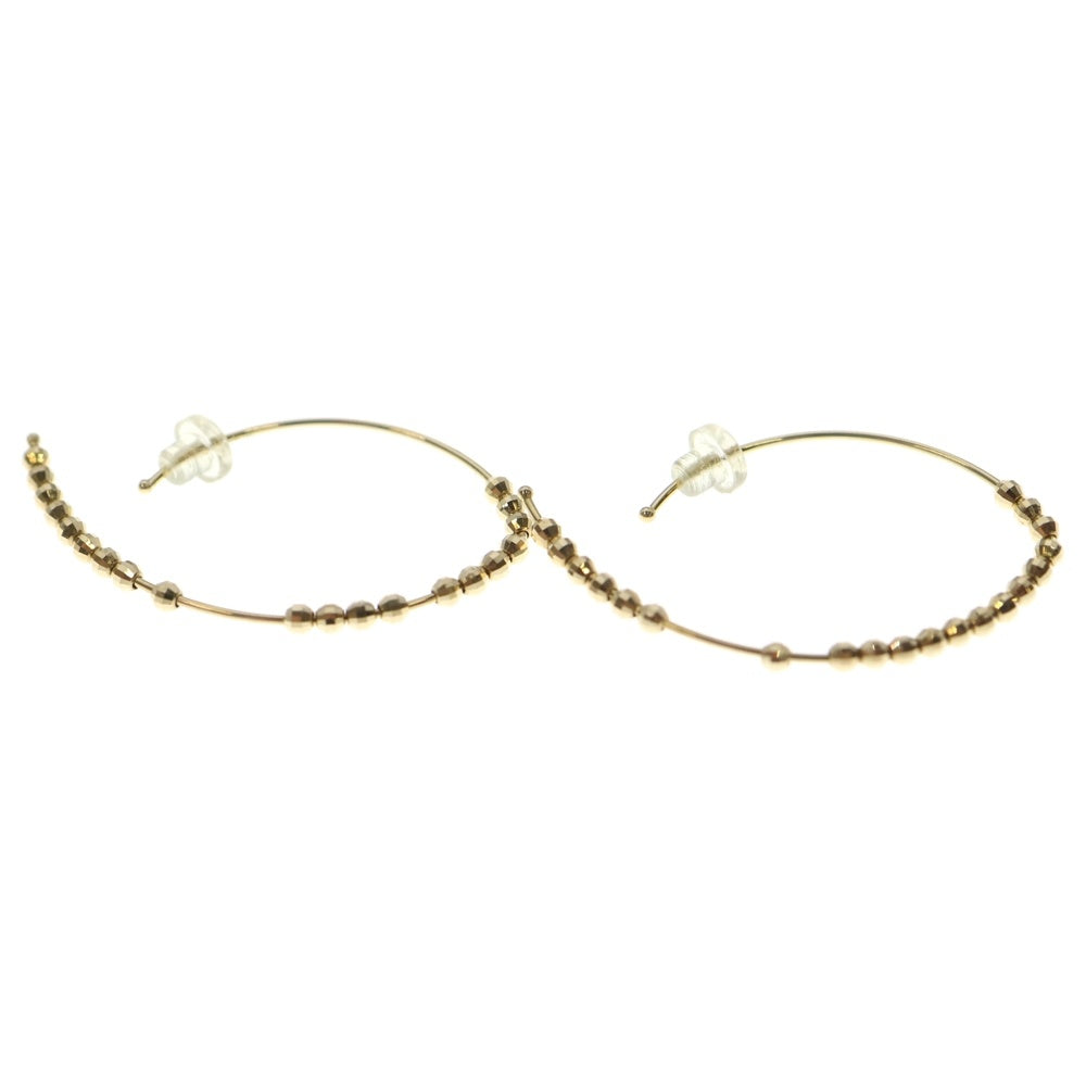 MIZUKI(ミズキ) 14KYG バナナフープ カットビーズ ピアス イエローゴールド レディース