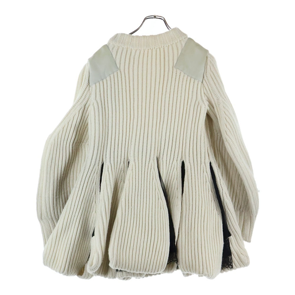 Sacai(サカイ) シフォンミックス ニット ワンピース ホワイト レディース 24-07501