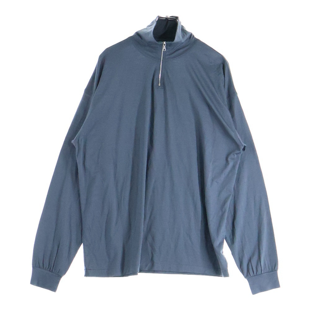 AURALEE(オーラリー) 21AW WASHABLE LIGHT WOOL JERSEY HALF ZIP ウールハーフジップジャージ セーター ブルー A21AP01UT
