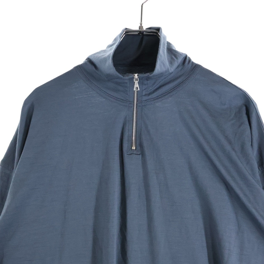 AURALEE(オーラリー) 21AW WASHABLE LIGHT WOOL JERSEY HALF ZIP ウールハーフジップジャージ セーター ブルー A21AP01UT