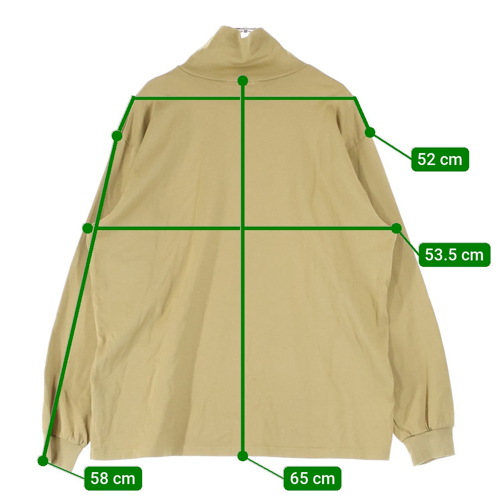 AURALEE(オーラリー) 21AW LUSTER PLAITING HI NECK L/S TEE ラスタープレーティング ハイネック長袖カットソー ベージュ A21AP02GT