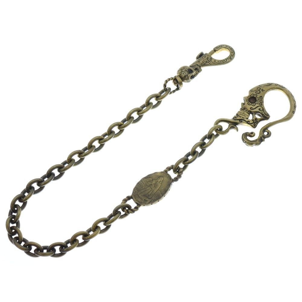 GALCIA(ガルシア) SKULL HEAD WALLET CHAIN スカルヘッドフックモチーフ マリア ウォレットチェーン ゴールド 16WCB-SK002B