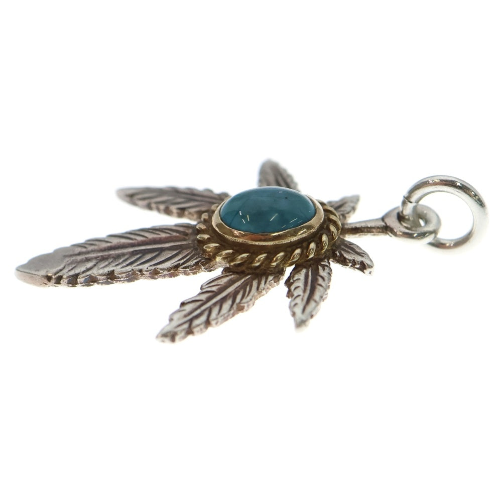 goro's(ゴローズ) 金縄ターコイズ付きグラス 大 ペンダントトップ シルバー/ゴールド