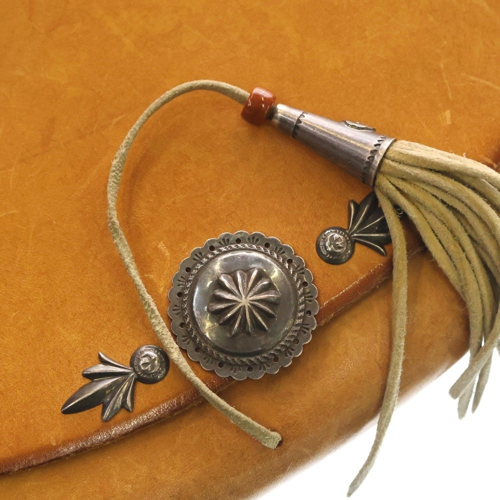 goro's(ゴローズ) SVコンチョ メタル付きコーンカスタム バケットバッグ サドルレザー ブラウン