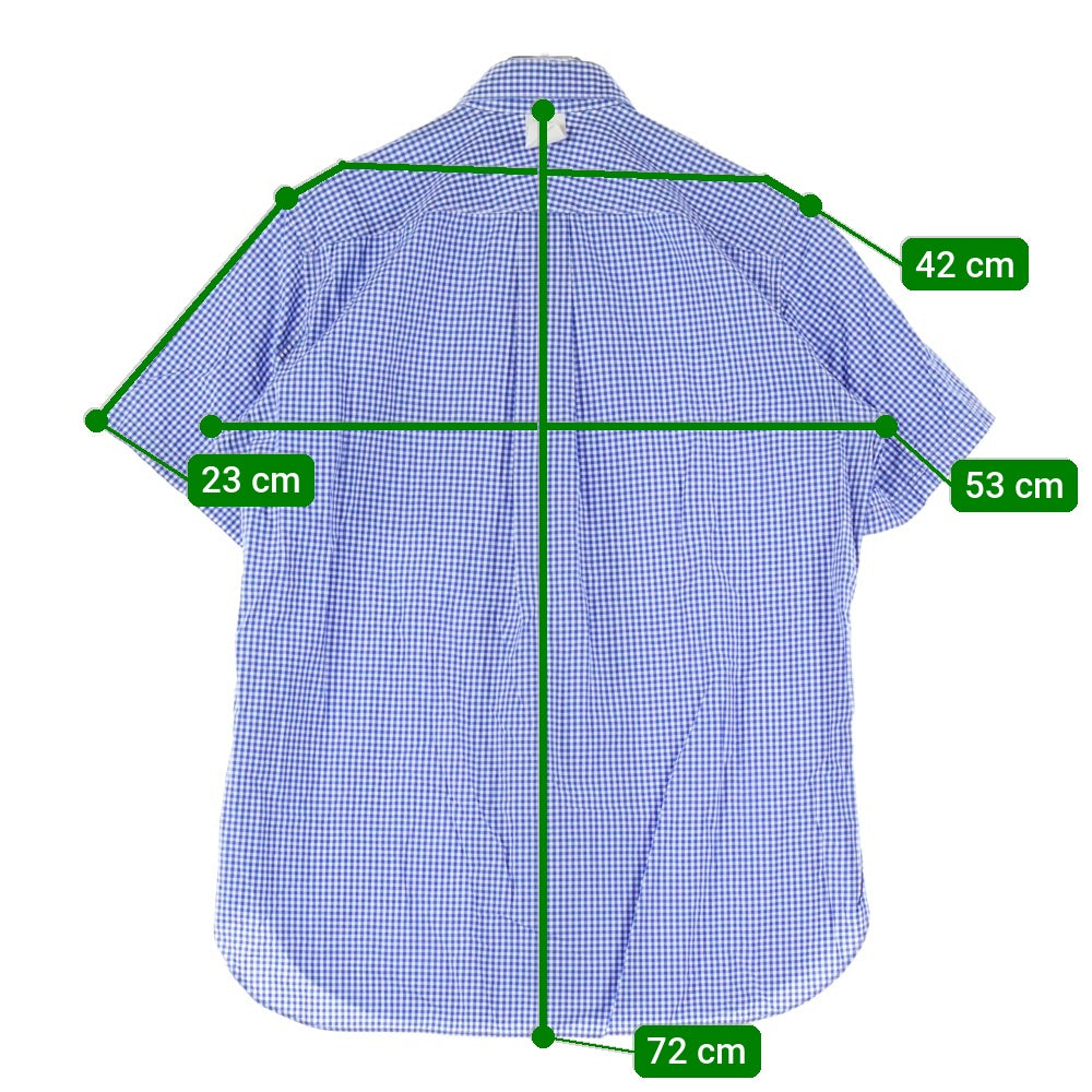 COMME des GARCONS JUNYA WATANABE MAN(コムデギャルソンジュンヤワタナベマン) 14SS AD2013 スナップボタンポケット チェック 半袖 シャツ ブルー WM‐B024