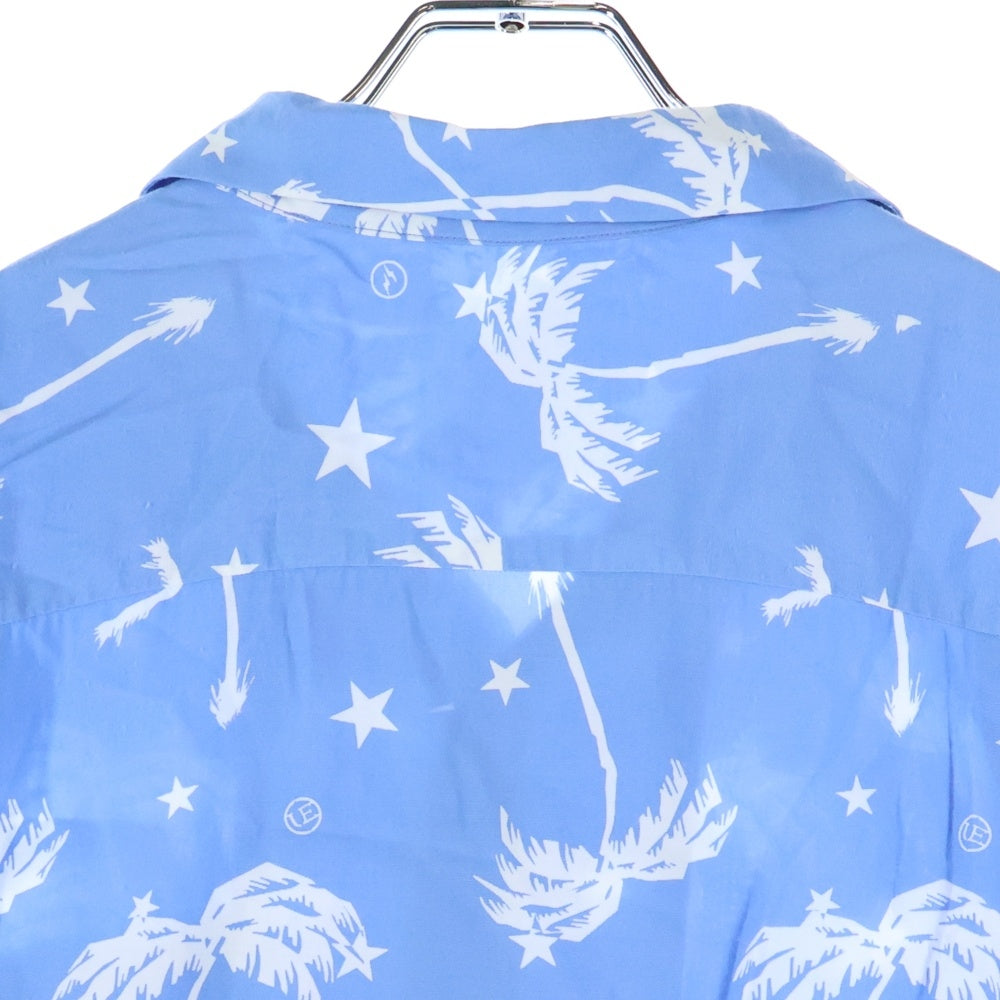 UNIFORM EXPERIMENT(ユニフォームエクスペリメント) S/S PERM TREE OPEN COLLAR SHIRT レーヨン パームツリー オープンカラー 半袖 シャツ ブルー UE‐100014