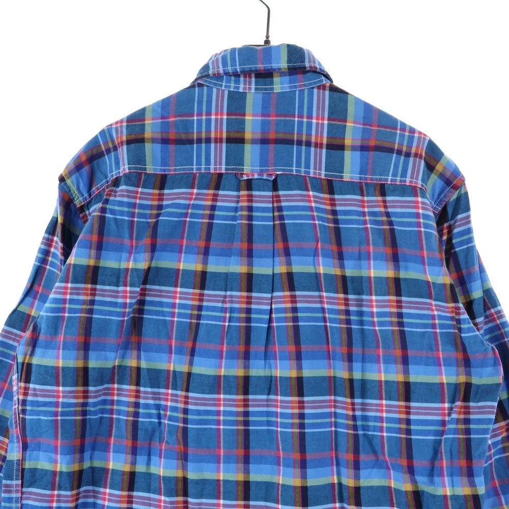 MAISON KITSUNE(メゾンキツネ) ダブルポケット チェック 長袖 シャツ ブルー