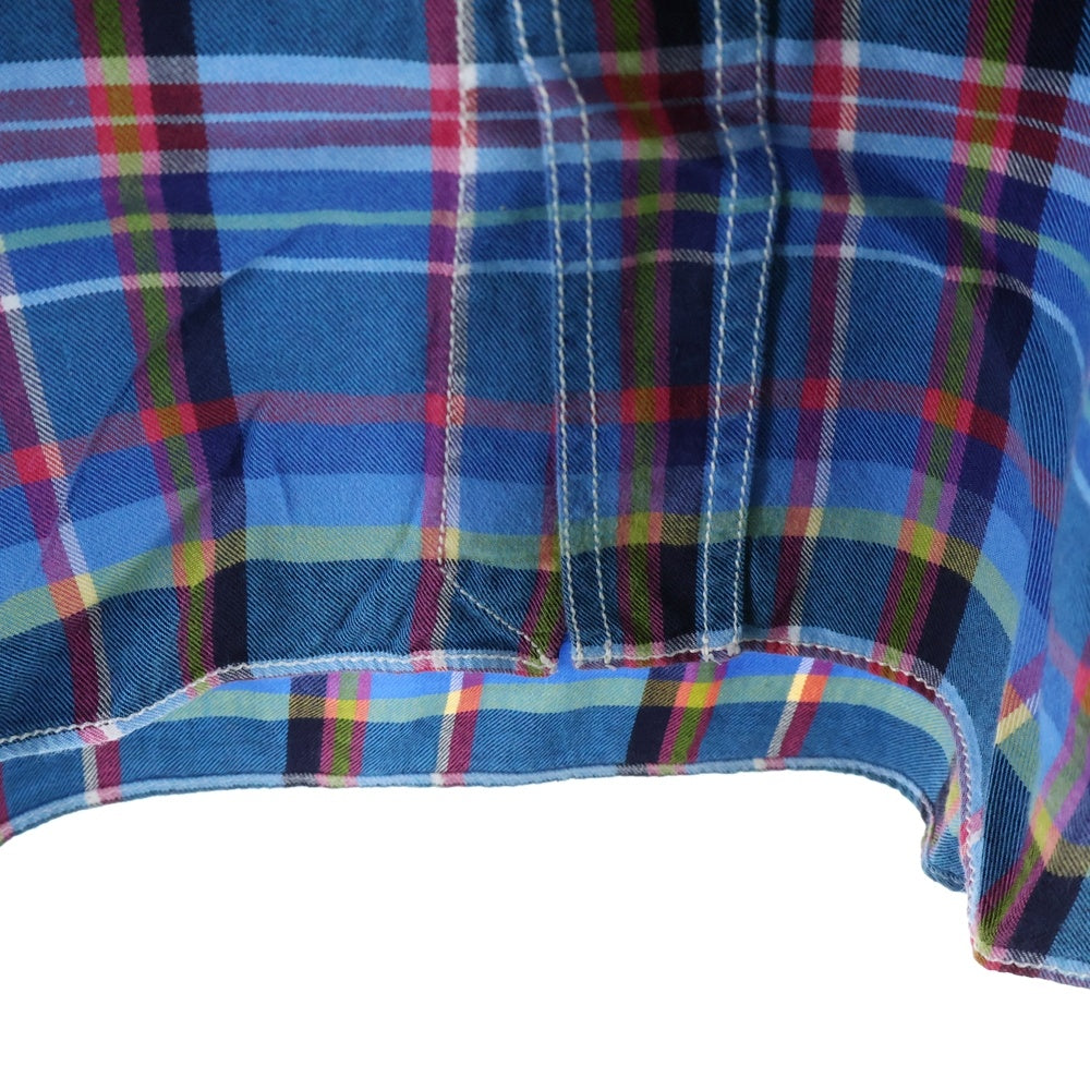 MAISON KITSUNE(メゾンキツネ) ダブルポケット チェック 長袖 シャツ ブルー