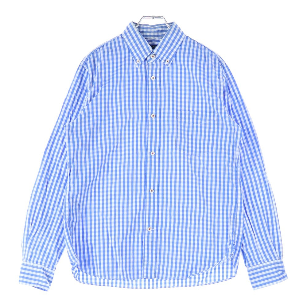 COMME des GARCONS HOMME(コムデギャルソンオム) 12AW AD2012 チェック ボタンダウン 長袖 シャツ ブルー HJ‐B028