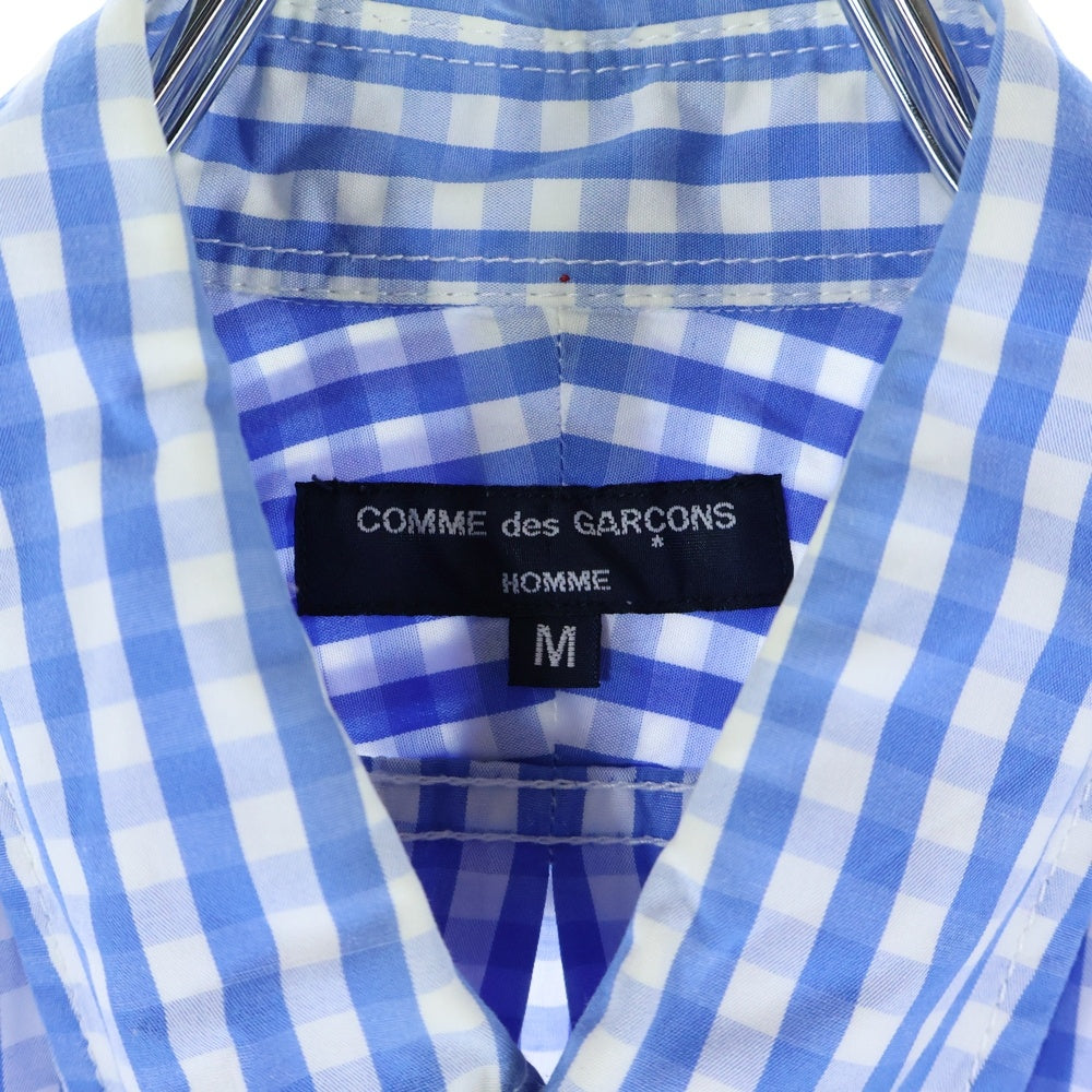 COMME des GARCONS HOMME(コムデギャルソンオム) 12AW AD2012 チェック ボタンダウン 長袖 シャツ ブルー HJ‐B028