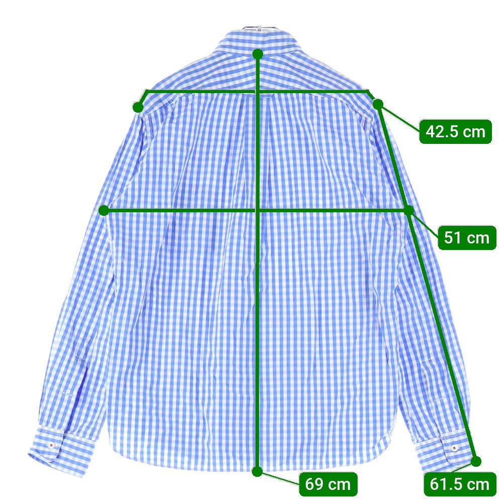 COMME des GARCONS HOMME(コムデギャルソンオム) 12AW AD2012 チェック ボタンダウン 長袖 シャツ ブルー HJ‐B028