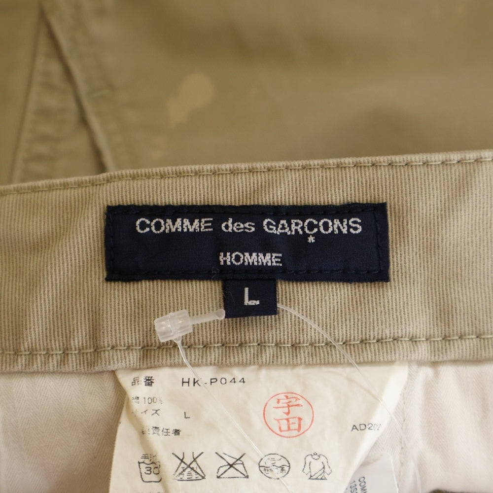 COMME des GARCONS HOMME(コムデギャルソンオム) 13SS AD2012 ブリーチ加工 チノ ワークパンツ ベージュ HK‐P044