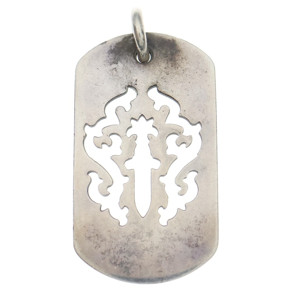 CHROME HEARTS(クロムハーツ) D TAG LRG DAGGER ヴァインダガーカットアウトドッグタグ ラージ ペンダントトップ シルバー BCA240