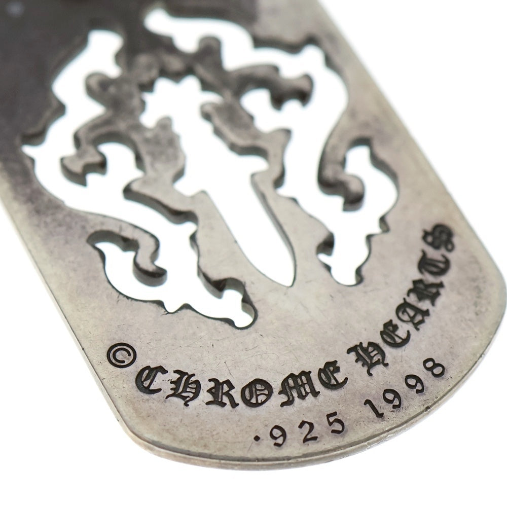 CHROME HEARTS(クロムハーツ) D TAG LRG DAGGER ヴァインダガーカットアウトドッグタグ ラージ ペンダントトップ シルバー BCA240