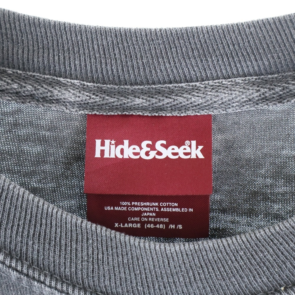 Hideandseek(ハイドアンドシーク) ジーザス キリスト アーム ロゴ リント 長袖 カットソー Tシャツ グレー