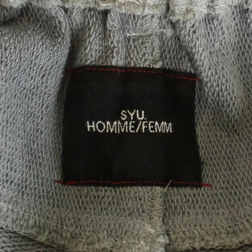 SYU.HOMME/FEMM(シュウ オム フェム) NU SWEAT PANTS ニュー リブジップアップ スウェットパンツ H22ss-17
