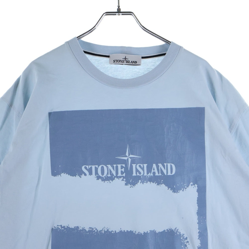 STONE ISLAND(ストーンアイランド) Scratched Paint Two Print T-Shirt スクラッチド パターン ツープリント 半袖Tシャツ カットソー ブルー 80152RC90