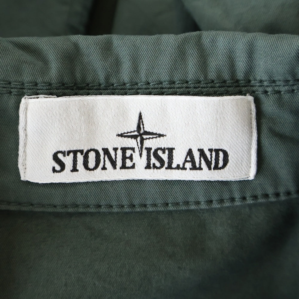 STONE ISLAND(ストーンアイランド) OVERSHIRT オーバーシルエット ロゴパッチ ジップアップジャケット カーキ 801510210