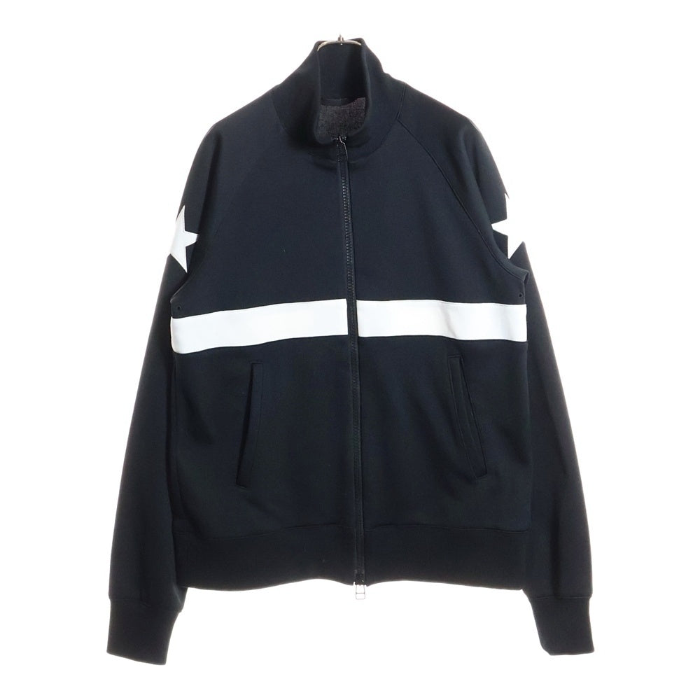 SOPHNET.(ソフネット) ロングスリーブ スターエンブロイダリー ジップアップジャケット ブラック/ホワイト SOPH-189034