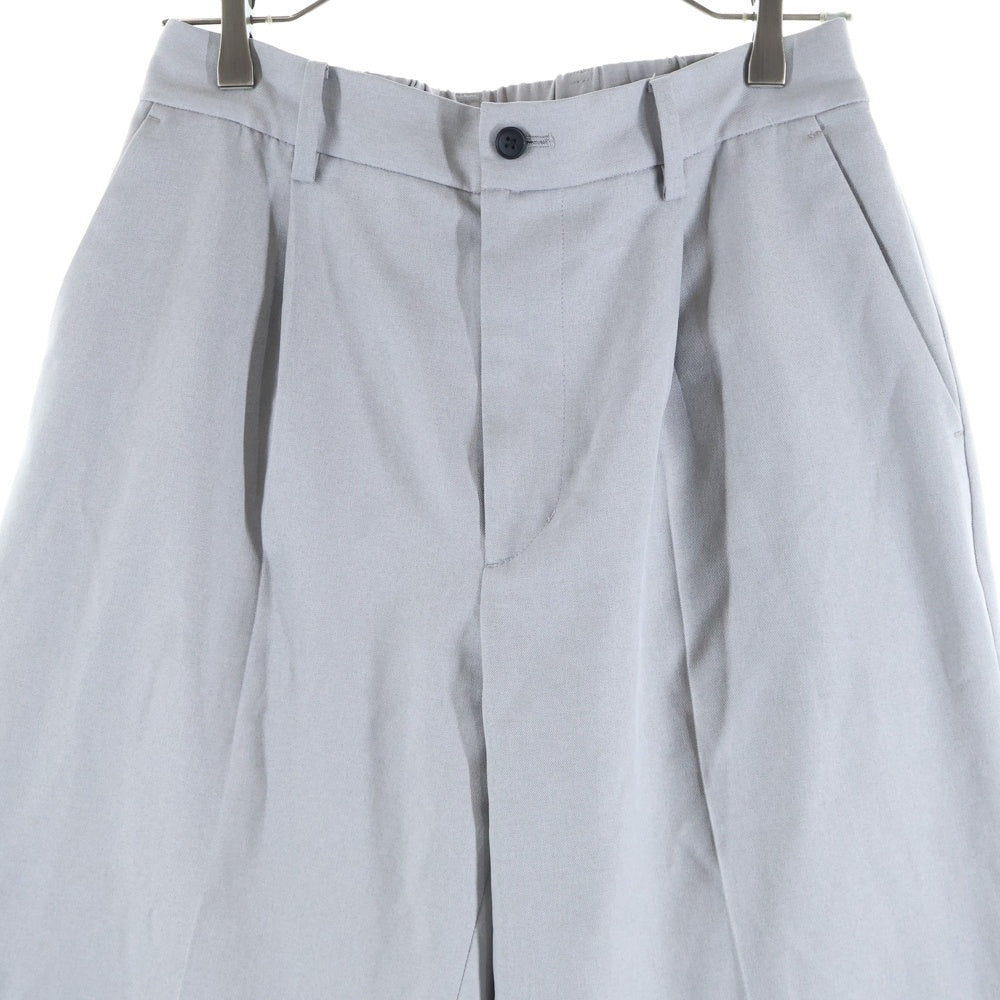 CITY TOKYO(シティ トウキョウ) リネンライク1タックストレートパンツ グレー