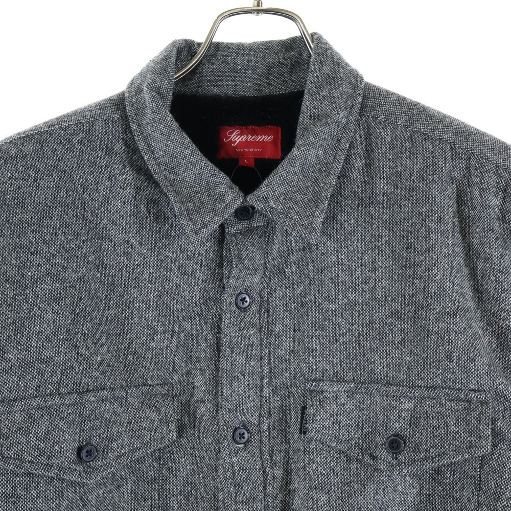 SUPREME(シュプリーム) 12AW pile Lined Shirt パイル ウール混ファーライナー 長袖シャツジャケット グレー