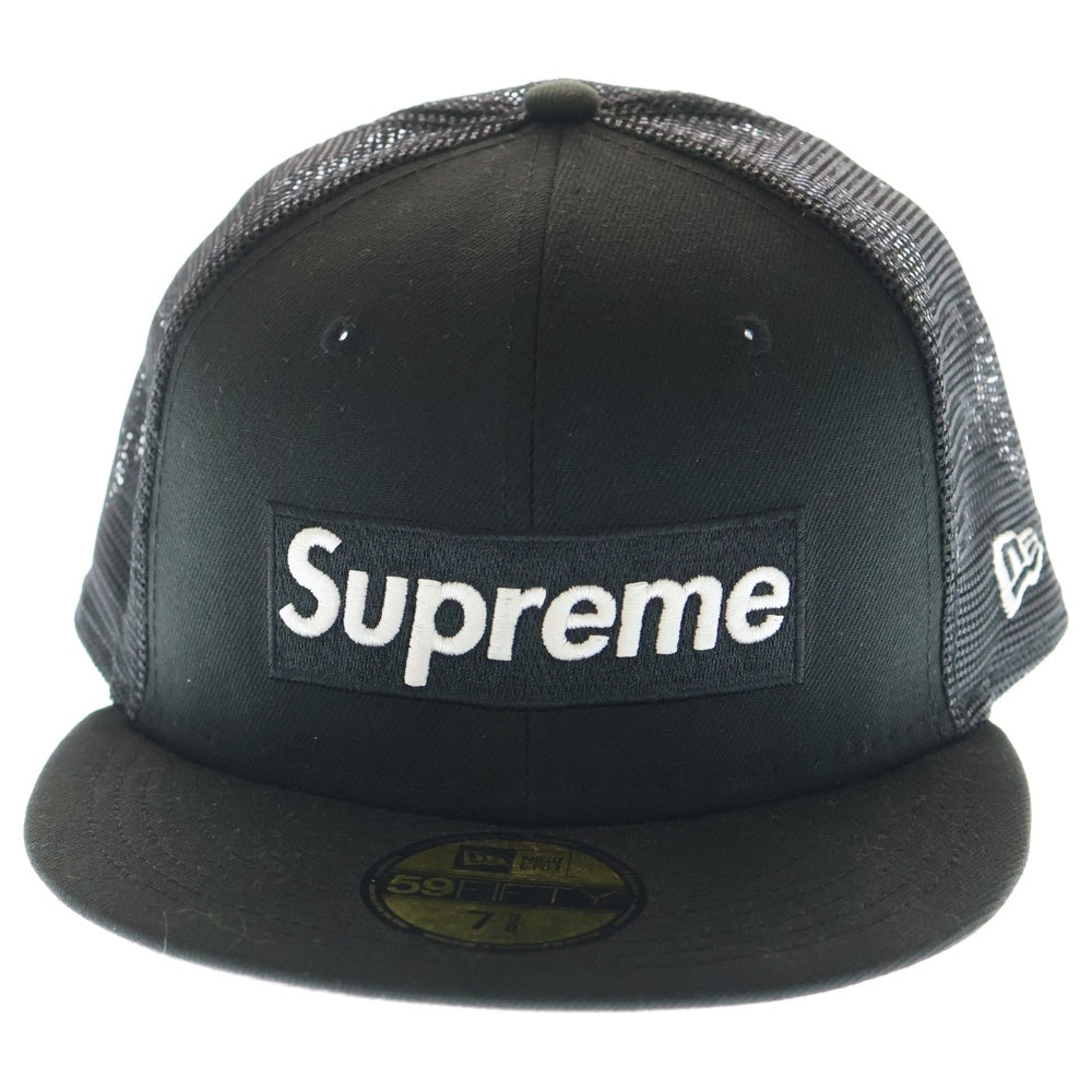 SUPREME(シュプリーム) 22SS ×NEW ERA Box Logo Cap ニューエラ ボックスロゴ メッシュベースボールキャップ ブラック