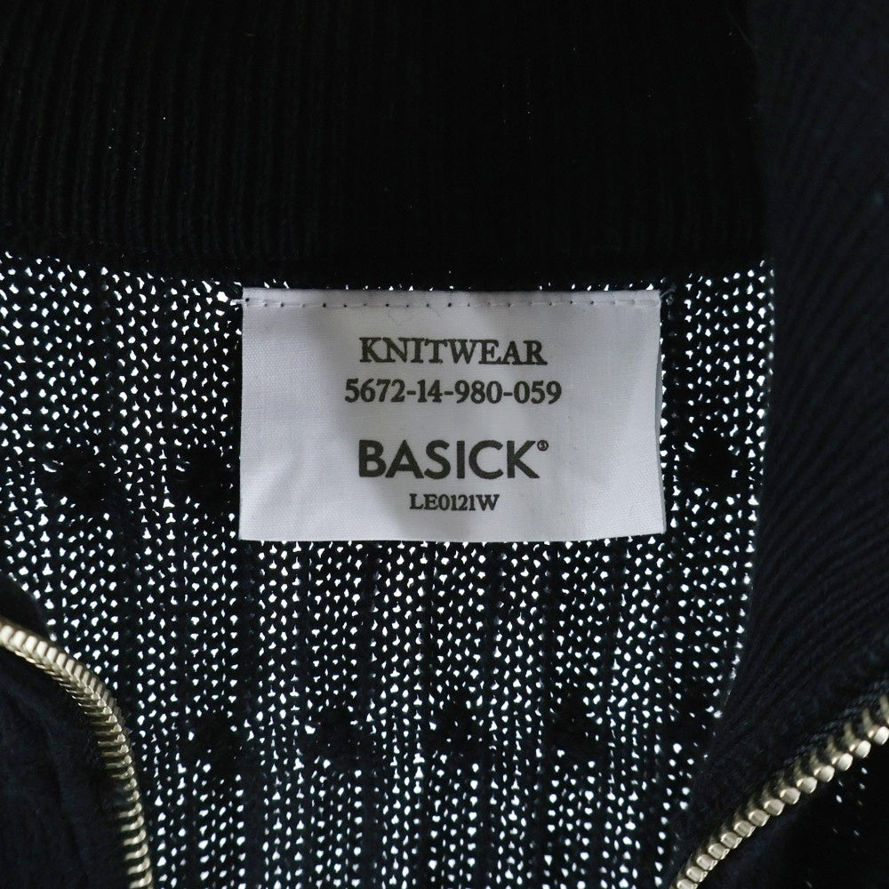BASICKS(ベイシックス) ハーフジップ ニット セーター ブラック S0-0807