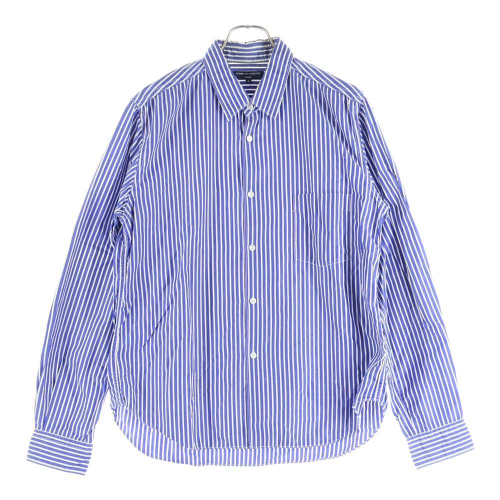 COMME des GARCONS HOMME(コムデギャルソンオム) 09AW AD2009 ストライプ 長袖 シャツ ブルー HD‐B105