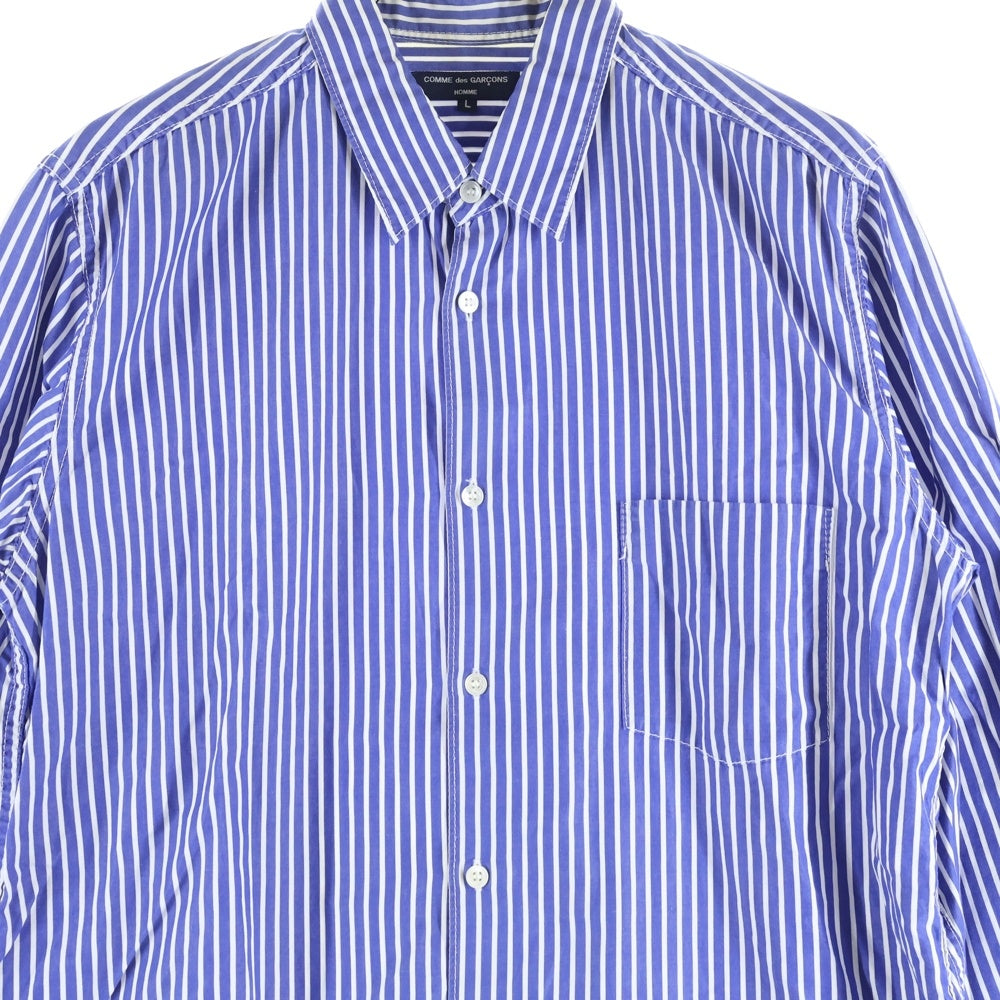 COMME des GARCONS HOMME(コムデギャルソンオム) 09AW AD2009 ストライプ 長袖 シャツ ブルー HD‐B105