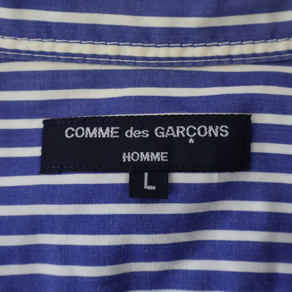 COMME des GARCONS HOMME(コムデギャルソンオム) 09AW AD2009 ストライプ 長袖 シャツ ブルー HD‐B105