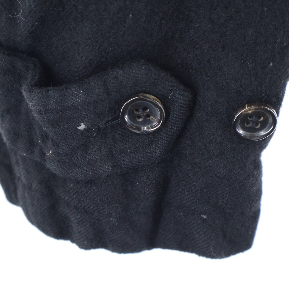 COMME des GARCONS HOMME(コムデギャルソンオム) AD2003 ウール縮 ジップアップ ジャケット ブラック HL‐J072