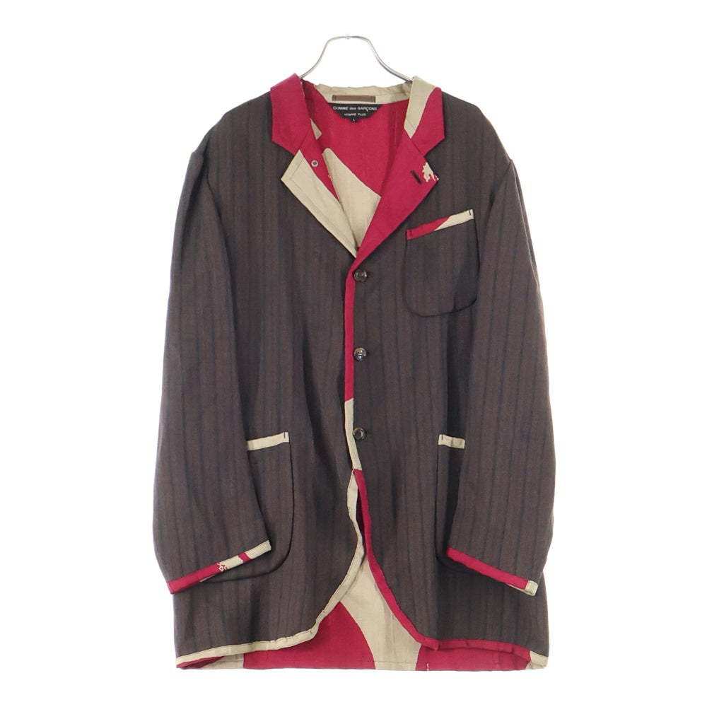 COMME des GARCONS HOMME PLUS(コムデギャルソンオムプリュス) AD2001 リバーシブル 3B レーヨン テーラードジャケット ブラウン PJ-10073L