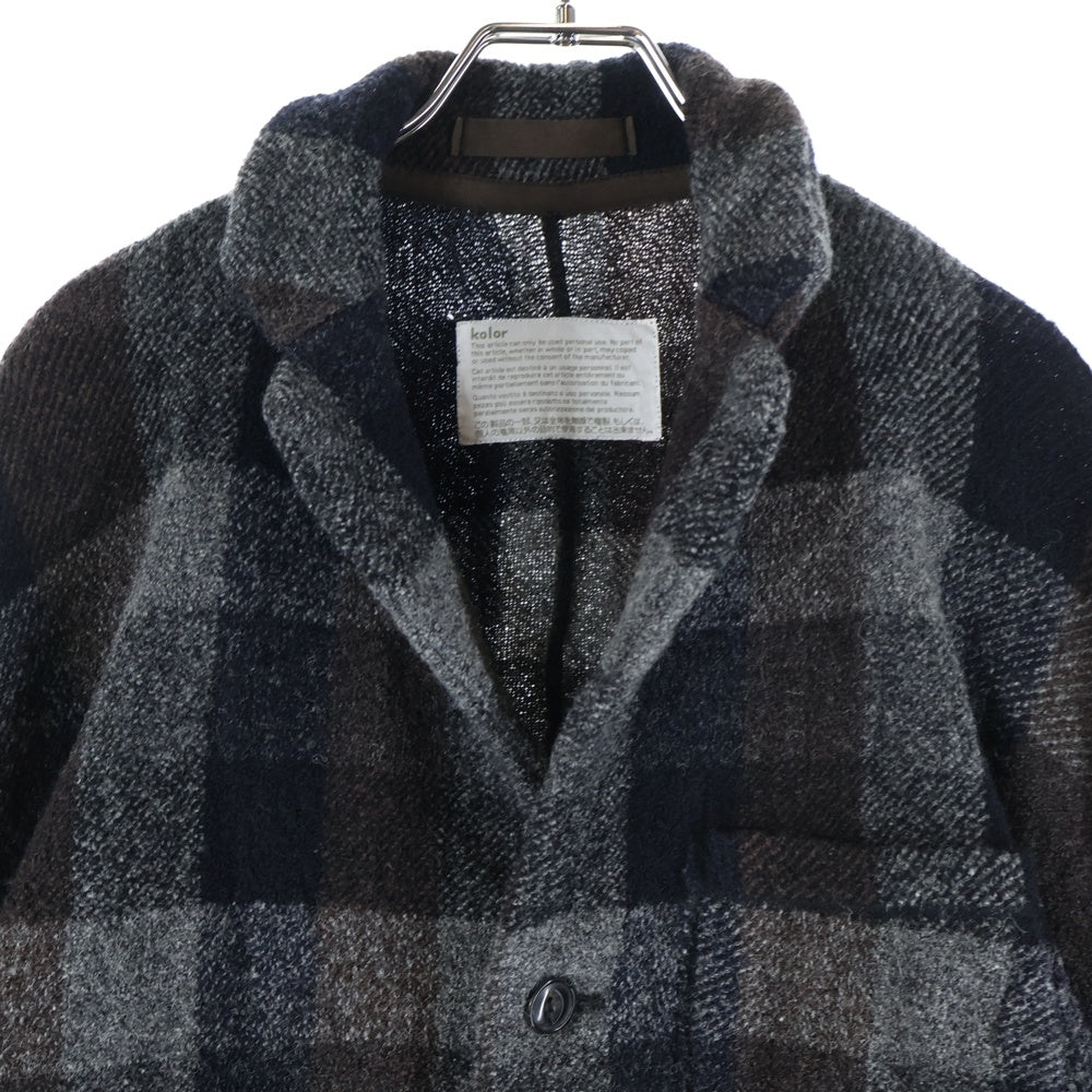 kolor(カラー) 10AW ブロックチェック スーパーストレッチツイードウールジャケット マルチカラー 10WCM-J04103