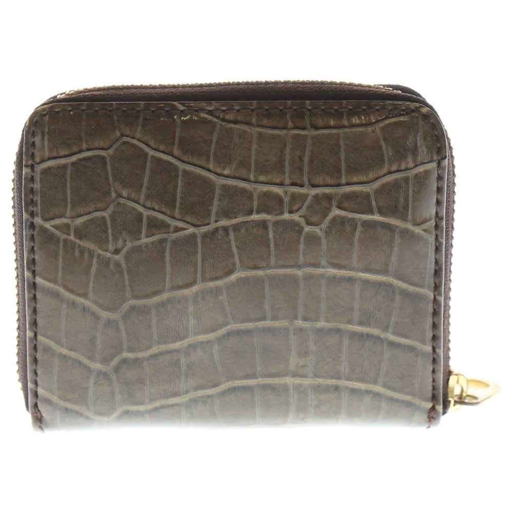 MARC BY MARC JACOBS(マーク バイ マーク ジェイコブス) フロントロゴデザインプレート フェイクスキン ミニウォレット 財布 ブラウン