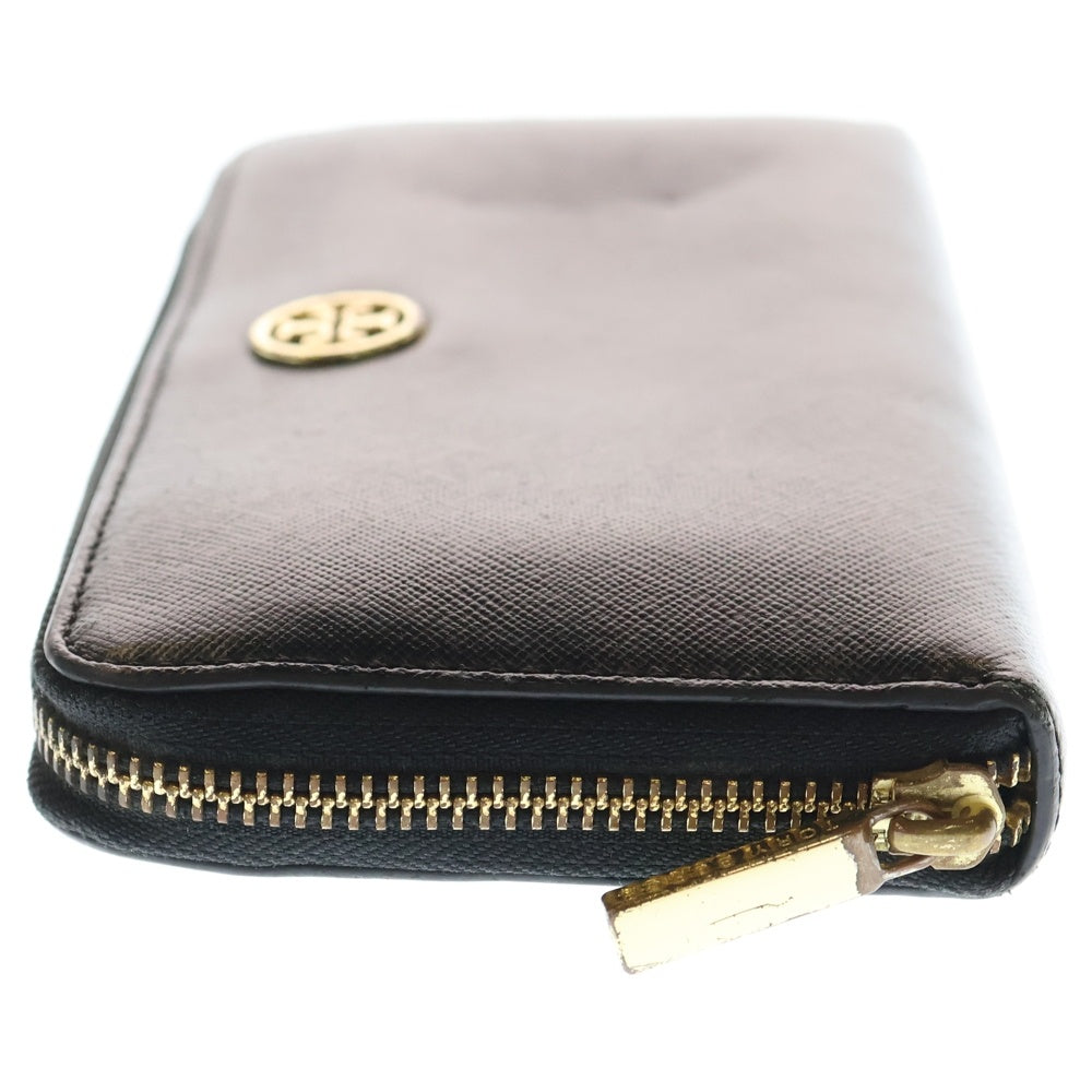 TORY BURCH(トリー バーチ) ロゴデザインプレート レザー ロングウォレット 長財布 ブラック
