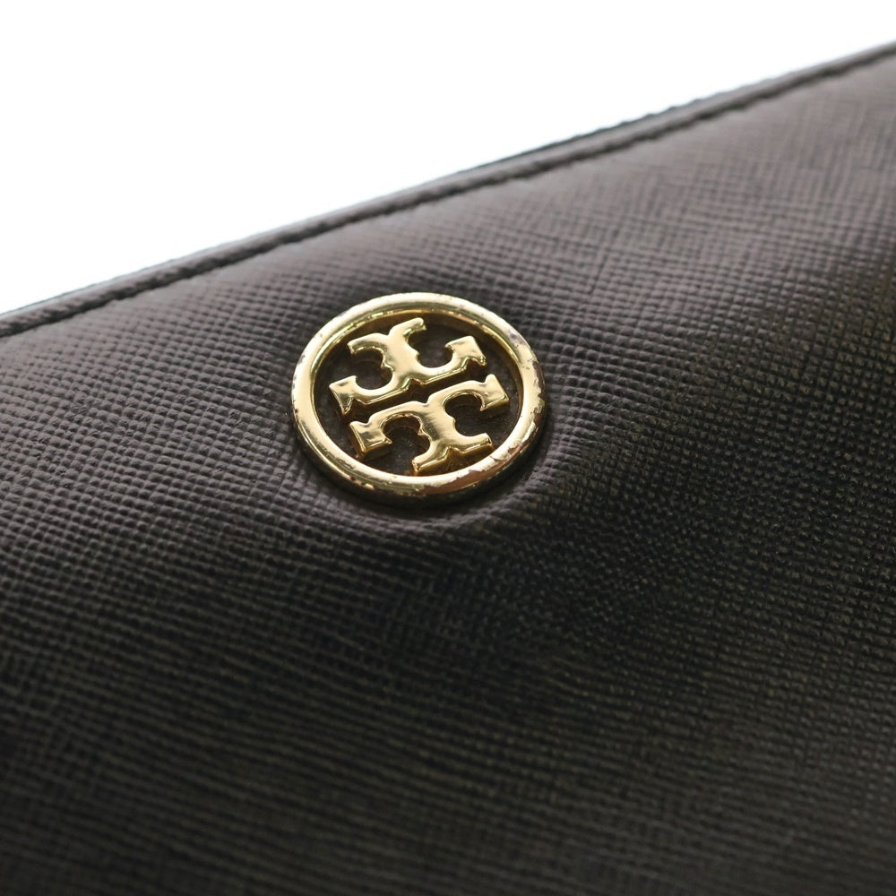 TORY BURCH(トリー バーチ) ロゴデザインプレート レザー ロングウォレット 長財布 ブラック