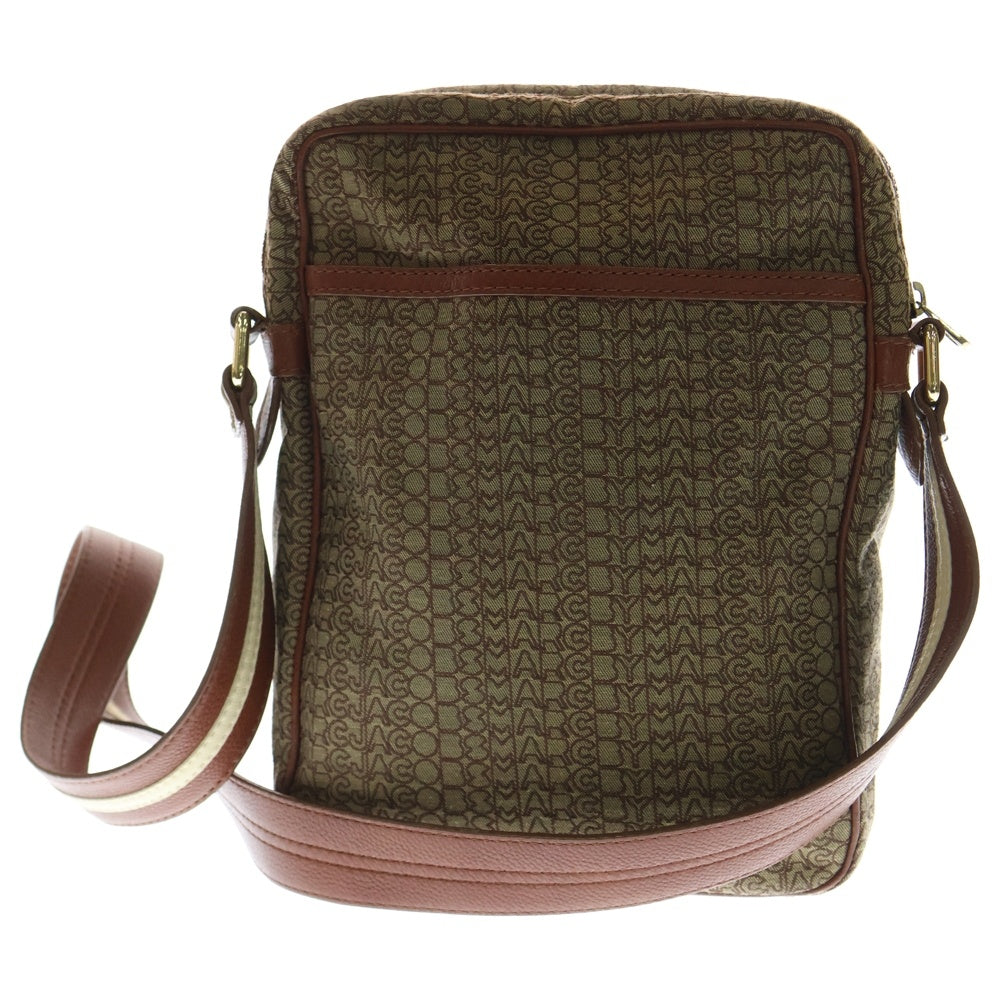 MARC BY MARC JACOBS(マーク バイ マーク ジェイコブス) フロントロゴデザイン 総柄 ラインデザイン ショルダーバッグ ブラウン