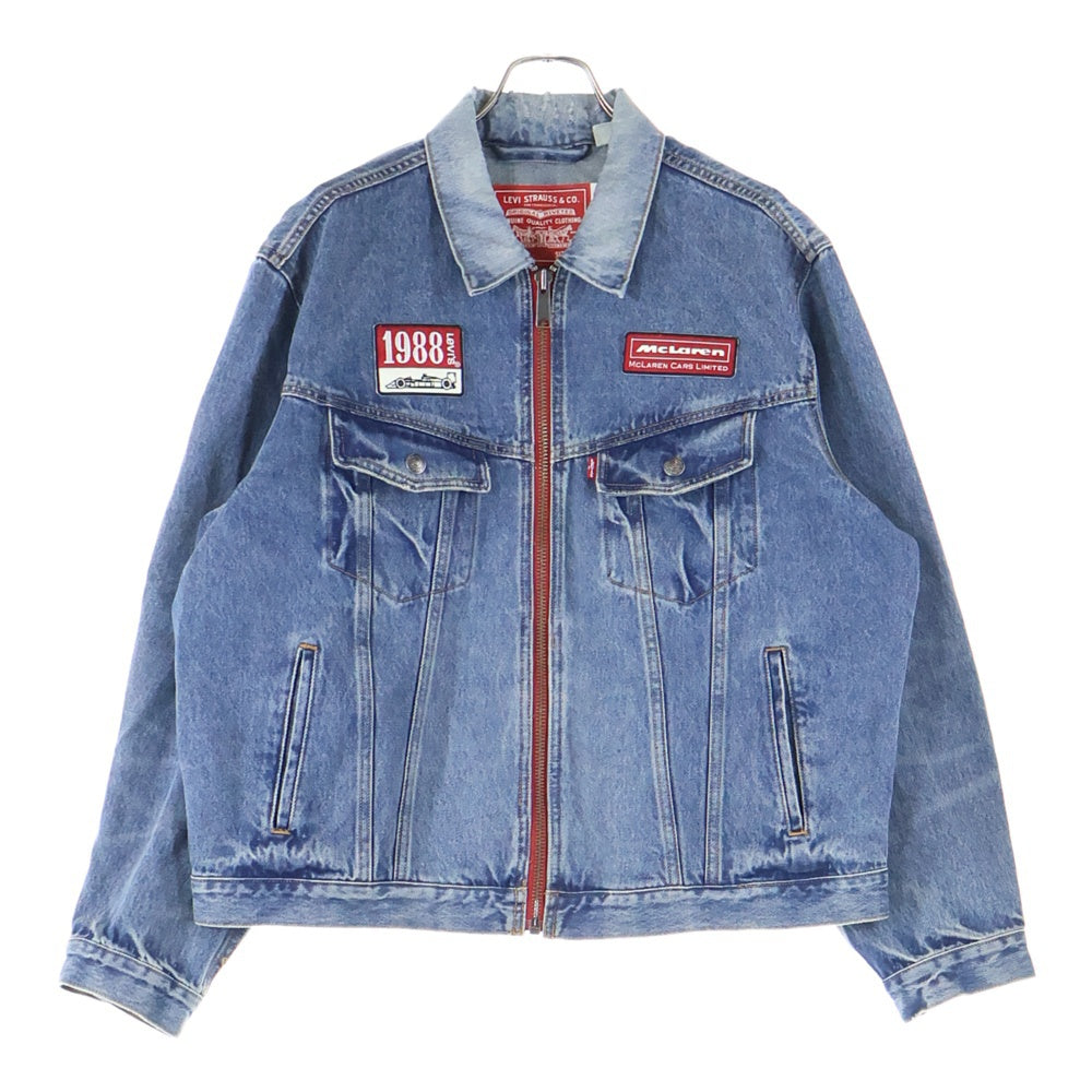 Levi's(リーバイス) ×MCLAREN RACING マクラーレン レーシング パッチデザイン ジップアップ デニムトラッカージャケット インディゴ/レッド A8990-0000