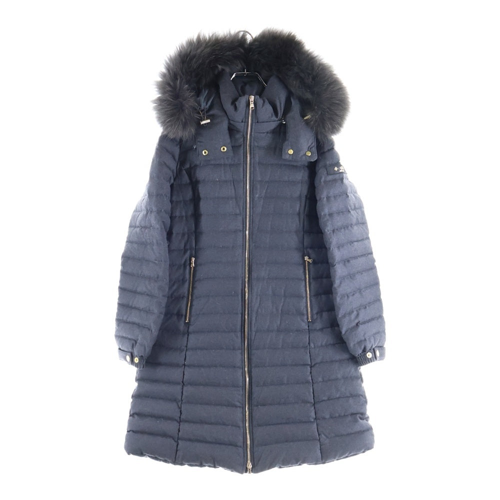 TATRAS(タトラス) 20AW CIMA チマ ファー付き アームエンブロイダリーデザイン フーデッド ジップアップ ダウンジャケット レディース グレー LTAT20A4581-D