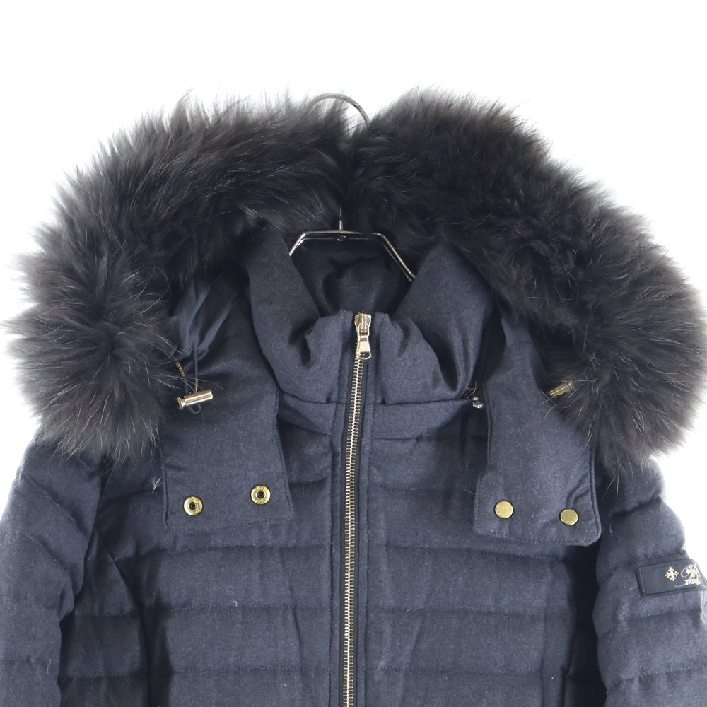 TATRAS(タトラス) 20AW CIMA チマ ファー付き アームエンブロイダリーデザイン フーデッド ジップアップ ダウンジャケット レディース グレー LTAT20A4581-D