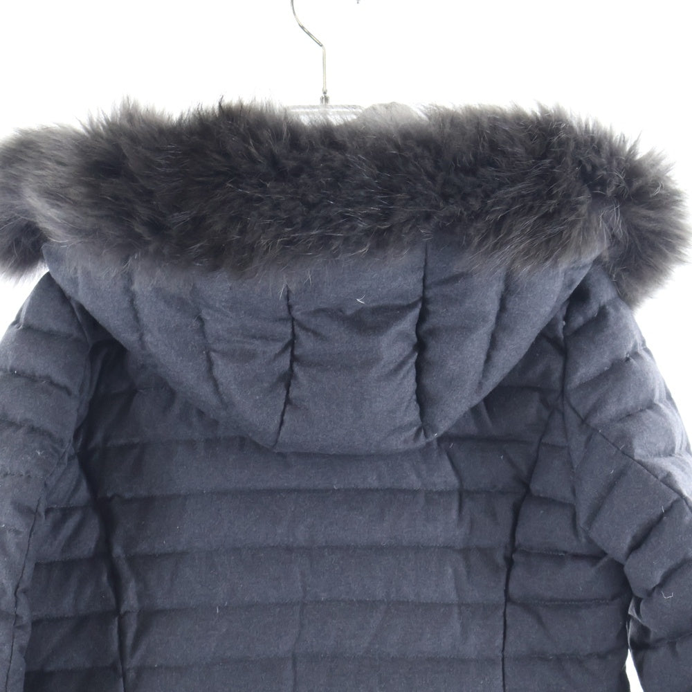 TATRAS(タトラス) 20AW CIMA チマ ファー付き アームエンブロイダリーデザイン フーデッド ジップアップ ダウンジャケット レディース グレー LTAT20A4581-D