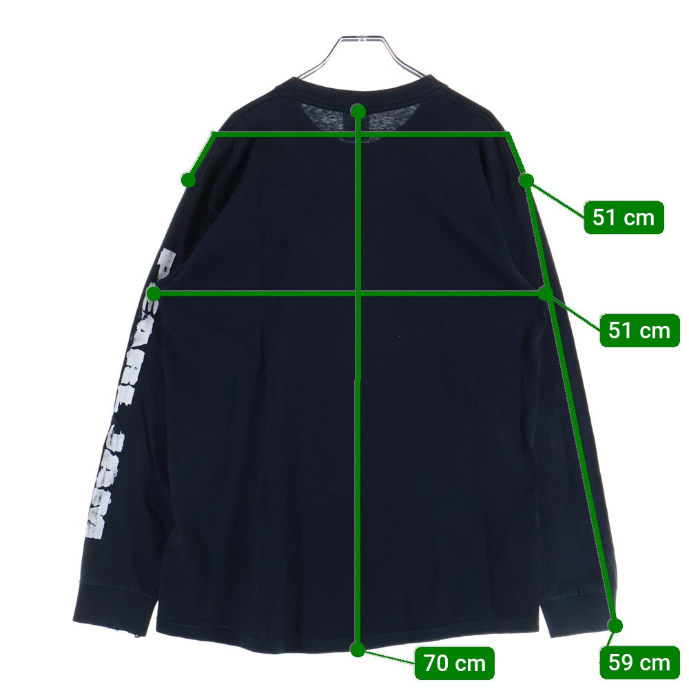 VINTAGE(ヴィンテージ) 90S VINTAGE PEARL JAM ALIVE BELTON ヴィンテージ USA製 パールジャム アライヴ フロントプリント 長袖Tシャツ カットソー ブラック