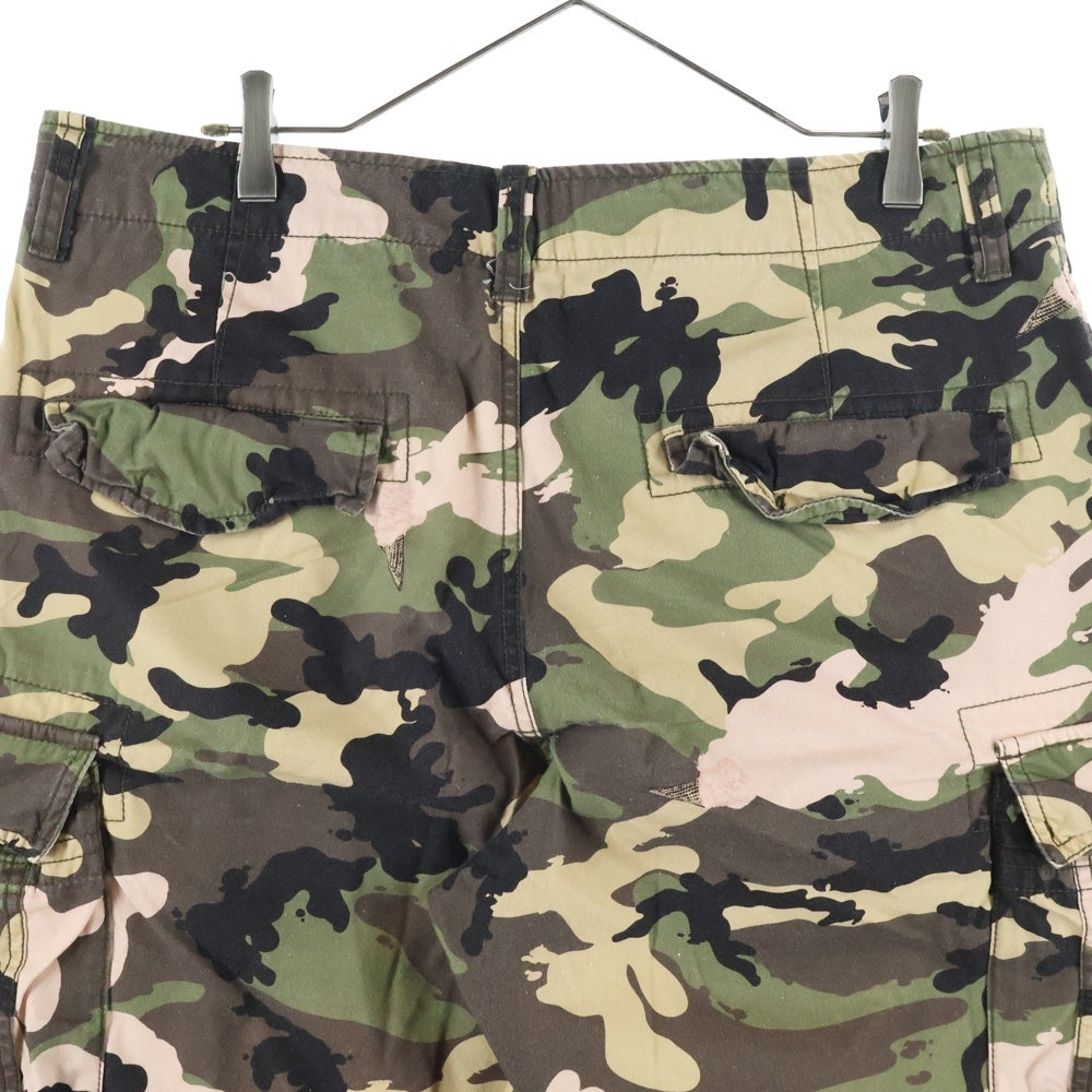 ICE CREAM(アイスクリーム) Rich Shorts in Camo カモ柄 ロゴワッペン ショートパンツ ハーフパンツ カーキ 401-4106