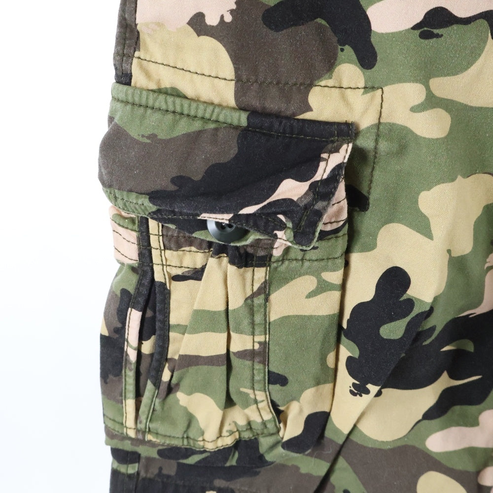 ICE CREAM(アイスクリーム) Rich Shorts in Camo カモ柄 ロゴワッペン ショートパンツ ハーフパンツ カーキ 401-4106